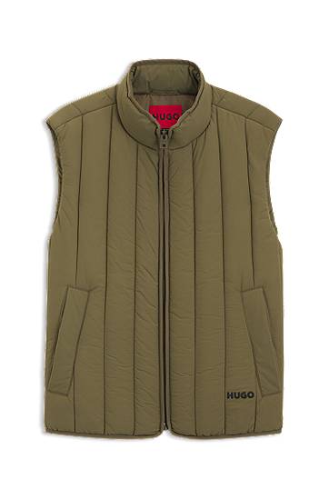 Vesta BOSS Lightweight gilet with vertical quilting Zelené | 50552653, 0