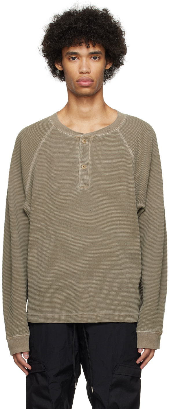 Tričko John Elliott Thermal Henley Tee Zelené | B266M281020A, 0