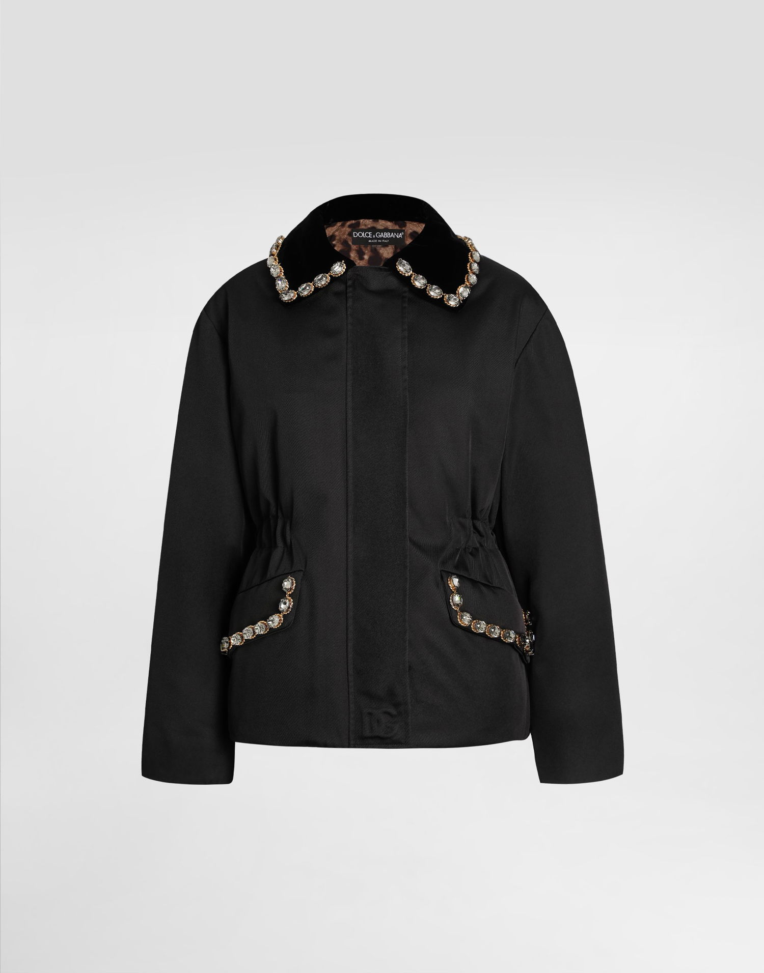 Bunda Dolce & Gabbana Dolce & Gabbana Embellished Collar Jacket Čierna | F9S85ZGDC9FN0000, 0