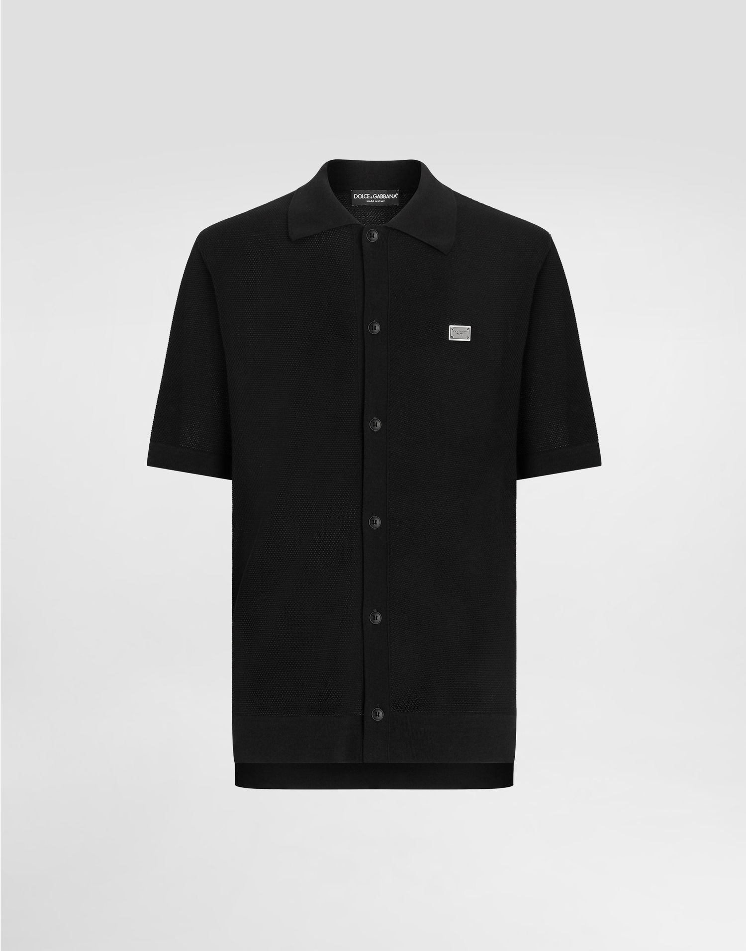 Polo tričko Dolce & Gabbana Dolce & Gabbana Knitted Cotton Polo Shirt Čierna | GXV95TJBCF5N0000, 0