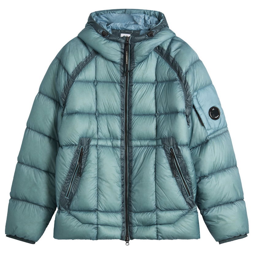 Prešívaná bunda C.P. Company DD-Shell Hooded Jacket Tyrkysová | 19CMOW702A-110416A-815