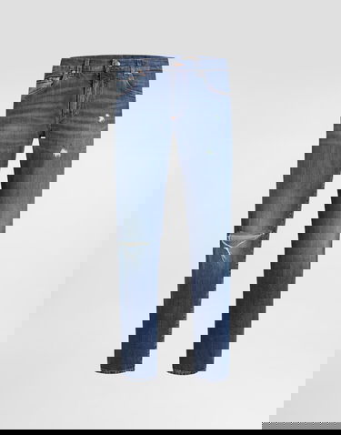 Džínsy Dolce & Gabbana Slim-fit Stretch Cotton Denim Jeans With Logo Embroidery Modrá | GY07CZG8MX3S9001, 0