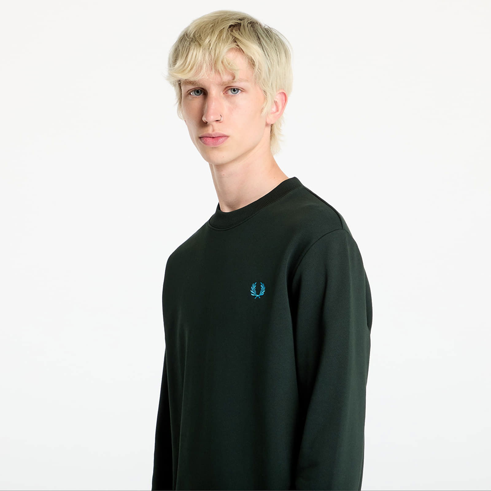 Crew Neck Sweatshirt Night Green/ Ocean