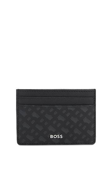 Peňaženka BOSS Monogram card holder with foil-embossed logo Čierna | 50552845, 0