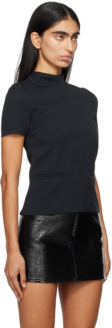 Sveter Courrèges Courrèges High Collar Top Čierna | 324CTO344PL0007, 1