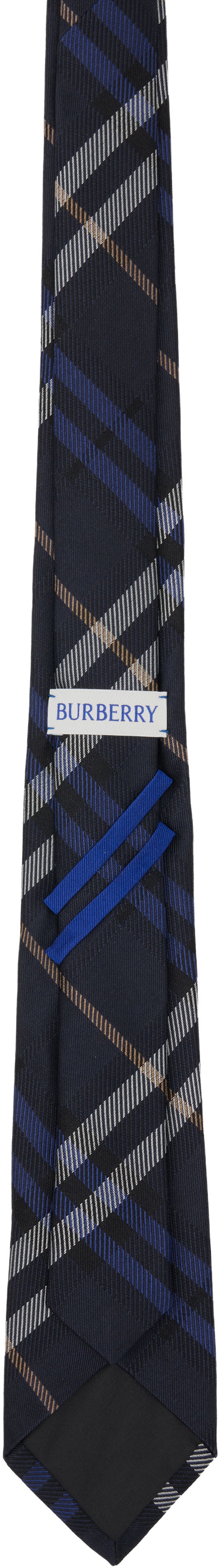 Doplnky Burberry Burberry Check Silk Tie Navy | 8110978, 1