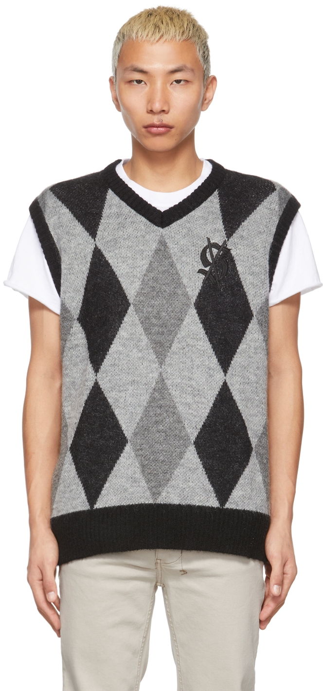 Knit Argyle Vest