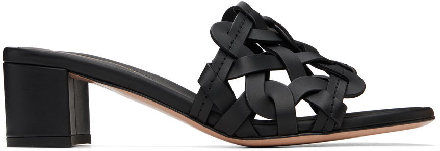 Tenisky a topánky Gianvito Rossi Amalfi Woven Leather Heeled Sandals Čierna | G10025-45RIC-CLN, 0