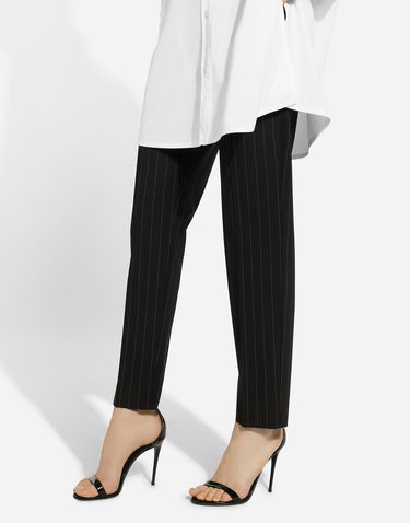 Nohavice Dolce & Gabbana Dolce & Gabbana Pinstripe Tailored Wool Trousers Čierna | FTAM2TFRBDKS8051, 3