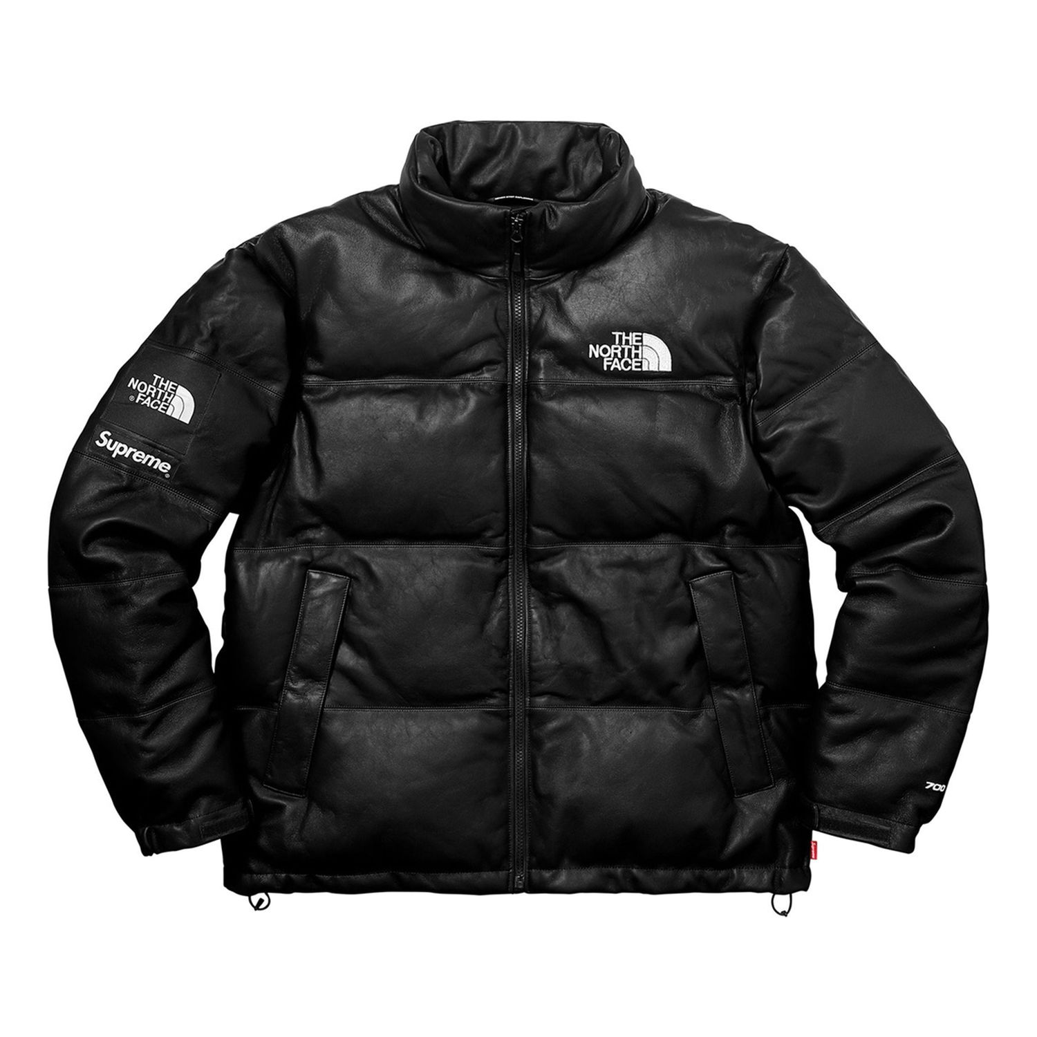 Prešívaná bunda Supreme The North Face Nuptse Leather  Jacket Čierna | SUP-FW17-617, 0