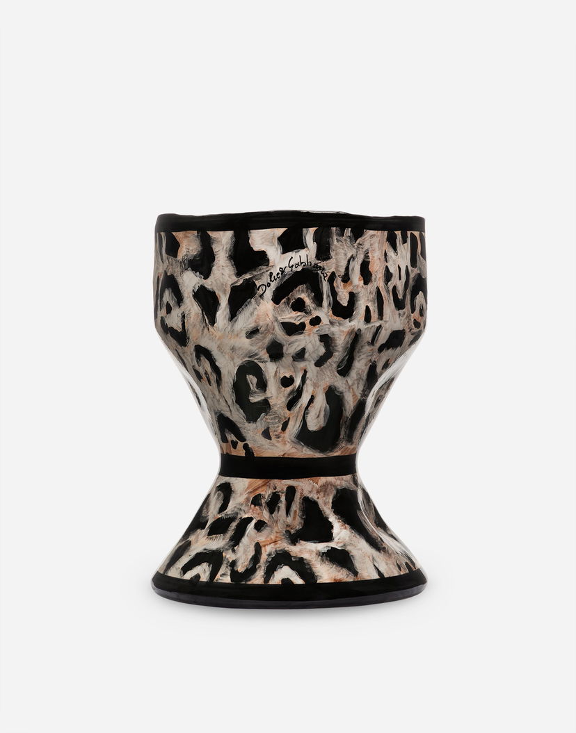 Home decor Dolce & Gabbana Dolce & Gabbana Small Outdoor Leopard Print Vase Rôznofarebný | TCC030TCAC1UL003