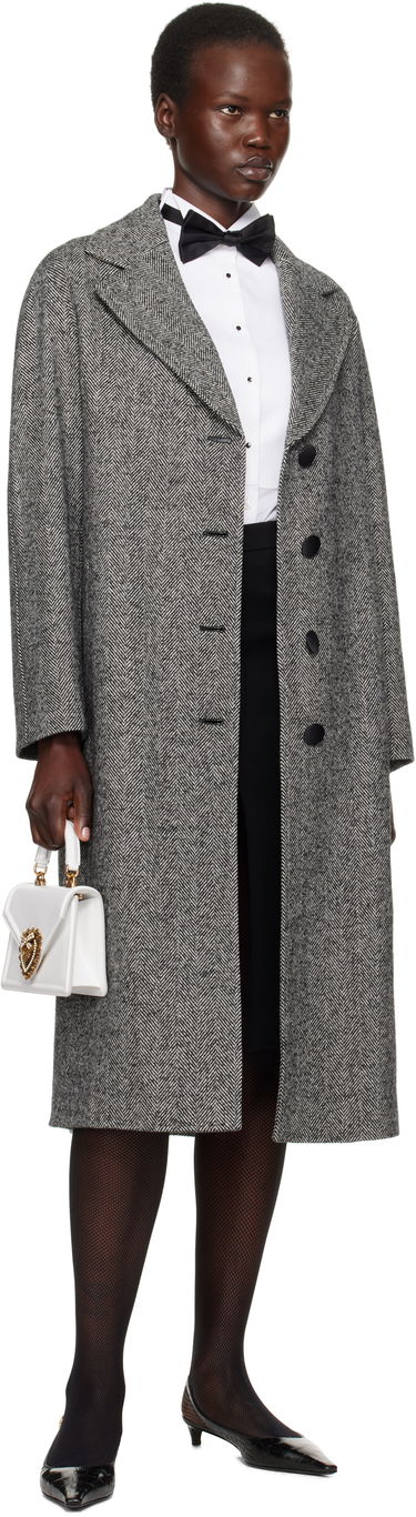 Kabáty Dolce & Gabbana Mixed Wool Long Coat Šedá | F0F1NT FCMC3, 3