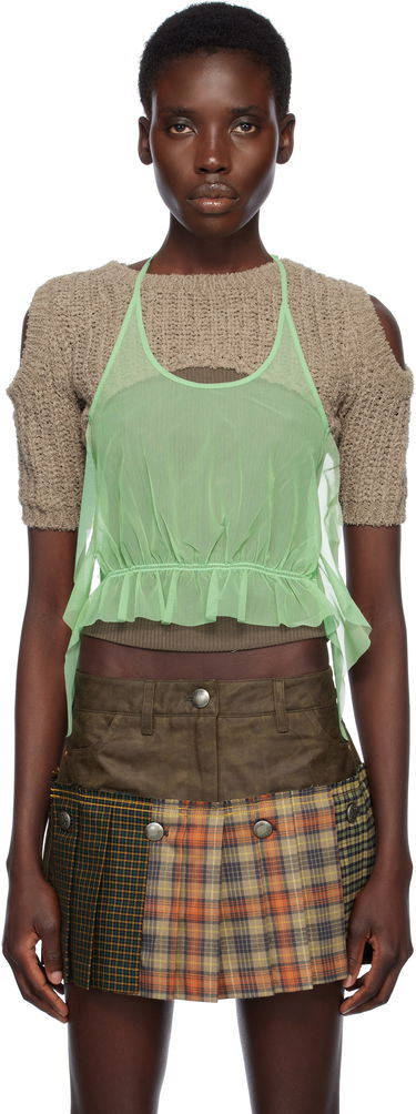 Sukňa Andersson Bell Andersson Bell Cut-Out Knit Top and Plaid Mini Skirt Set Zelené | atb1315w, 0
