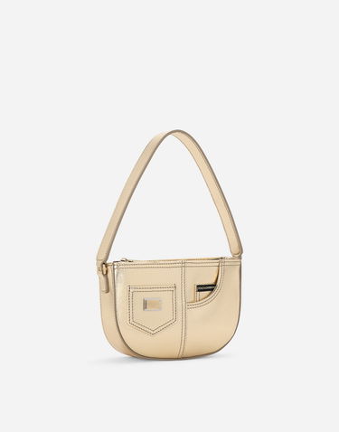 Taška cez rameno Dolce & Gabbana Dolce & Gabbana DG Girlie Nappa Leather Handbag Metalická | EB0242AJ13387601, 2