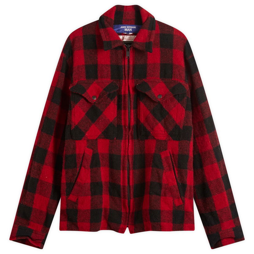 Košeľa Junya Watanabe Junya Watanabe MAN x Filson Check Zip Overshirt, Size Large Červená | WP-J011-051-1