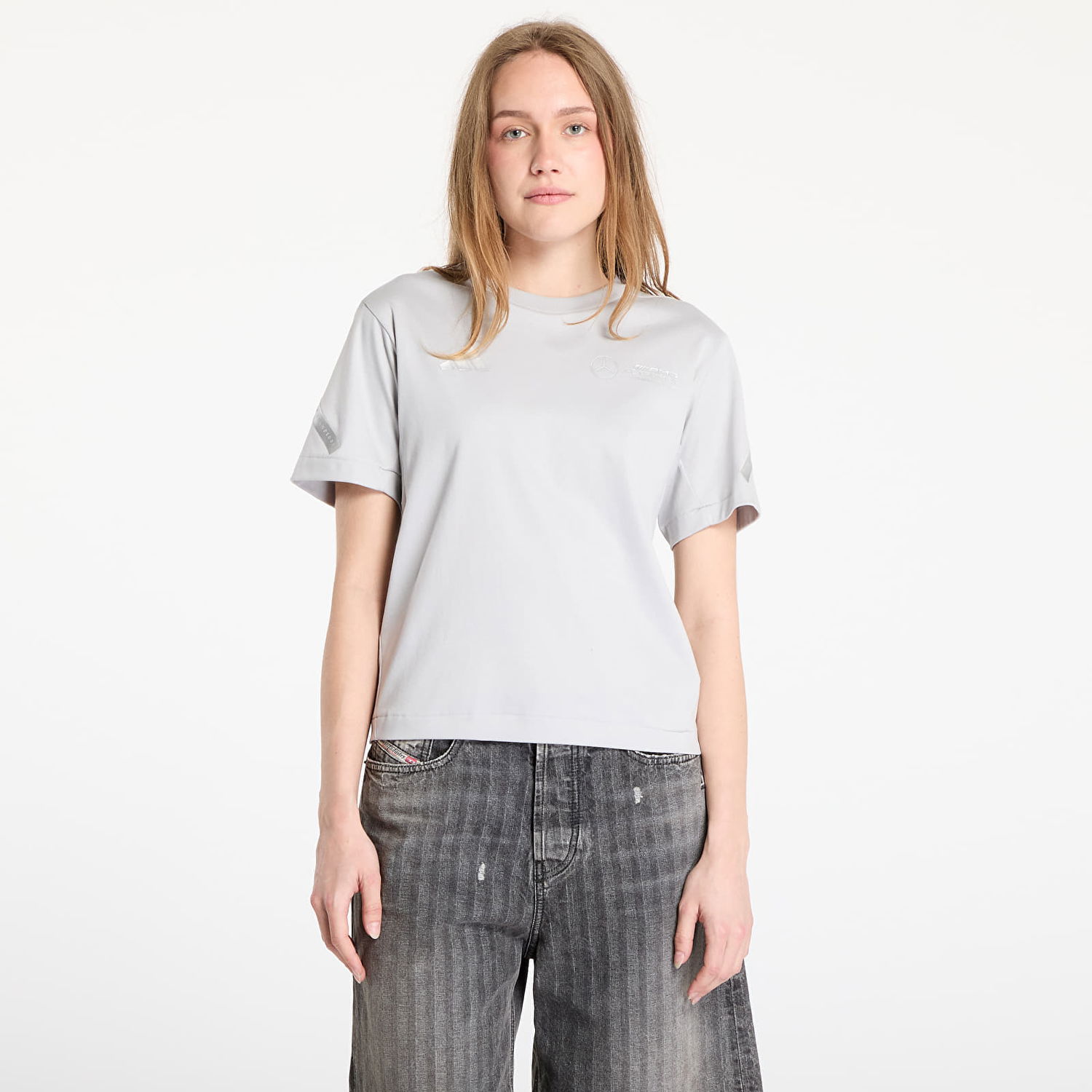 Tričko adidas Performance adidas x Mercedes AMG Silver Tee Šedá | JW3482, 0