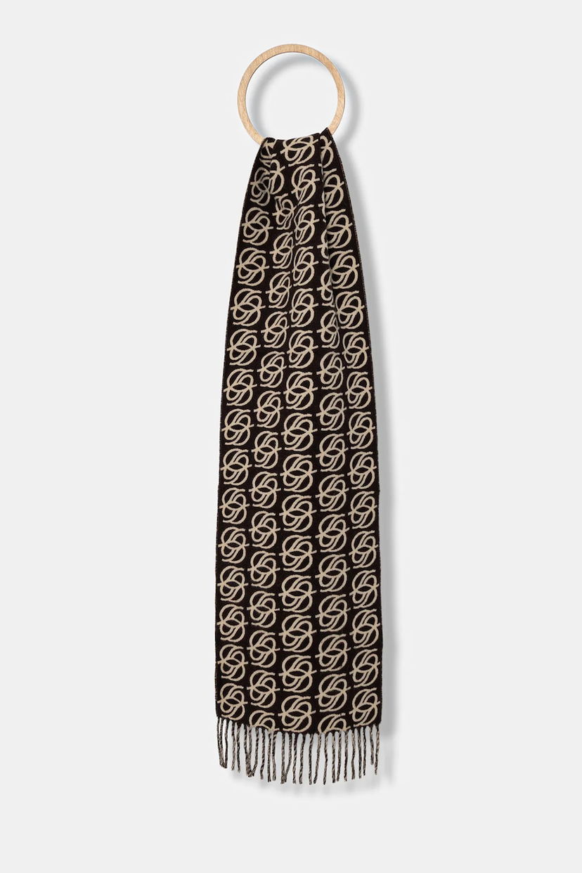 Šál Drôle de Monsieur Drôle de Monsieur L'Echarpe Monogramme Patterned Scarf Hnedá | I.SF118.WO046