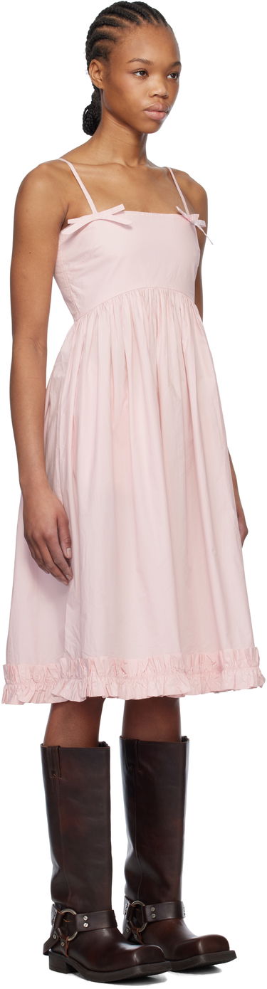 Šaty GANNI GANNI Cotton Poplin Strap Midi Dress Ružová | W0325, 1
