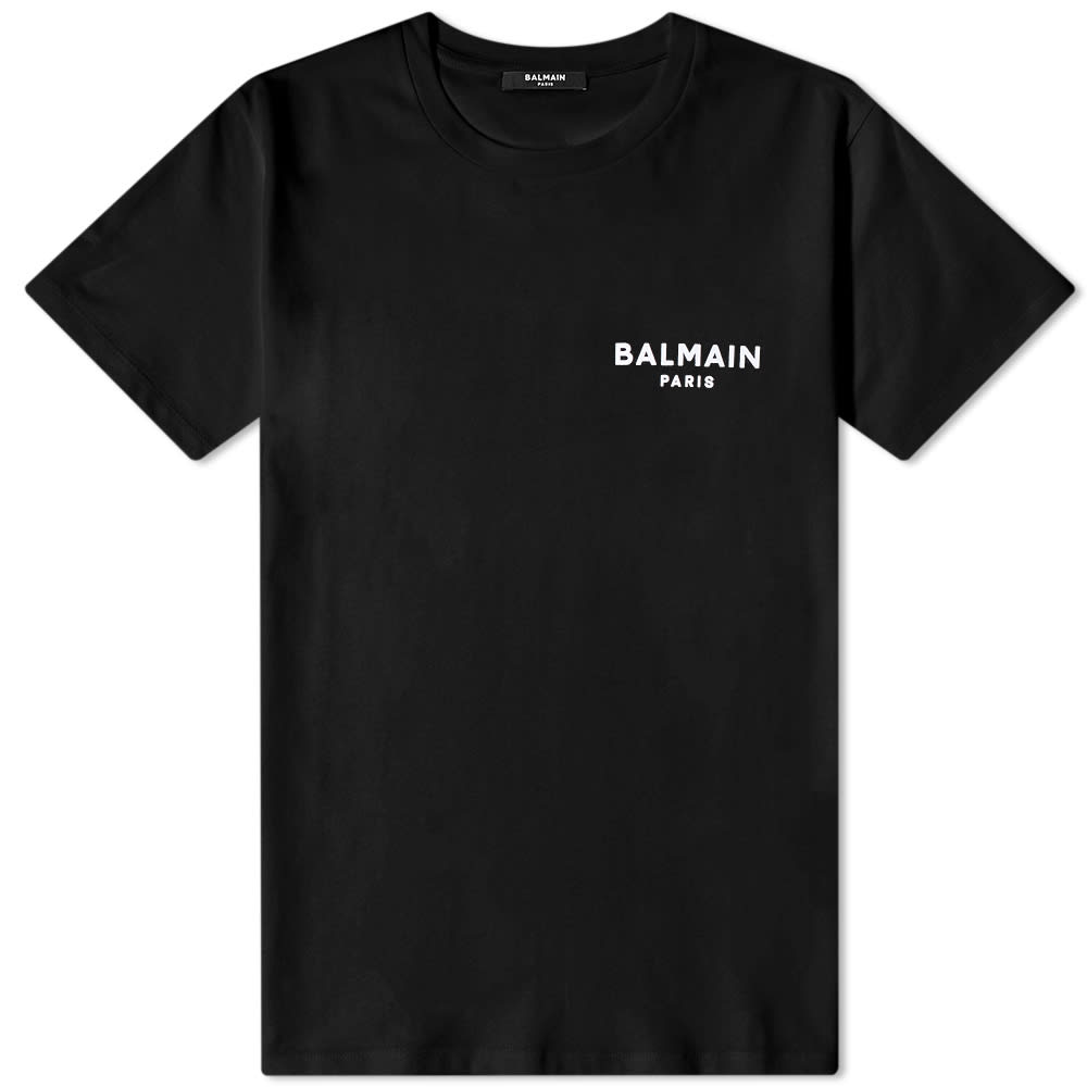 Tričko Balmain Flock Logo Tee Čierna | AF1EF010BB01-EAB, 0