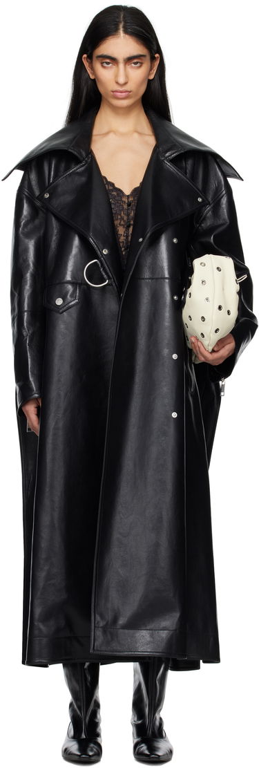Trenčkot Nanushka Nanushka Teca Regenerated Leather Trench Coat Čierna | NW25RSOW14099, 0