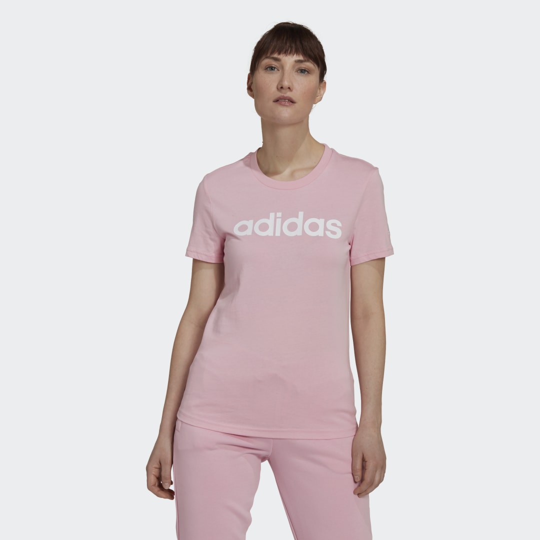 Tričko adidas Originals LOUNGEWEAR Essentials Slim Logo Tee Ružová | HL2051, 0