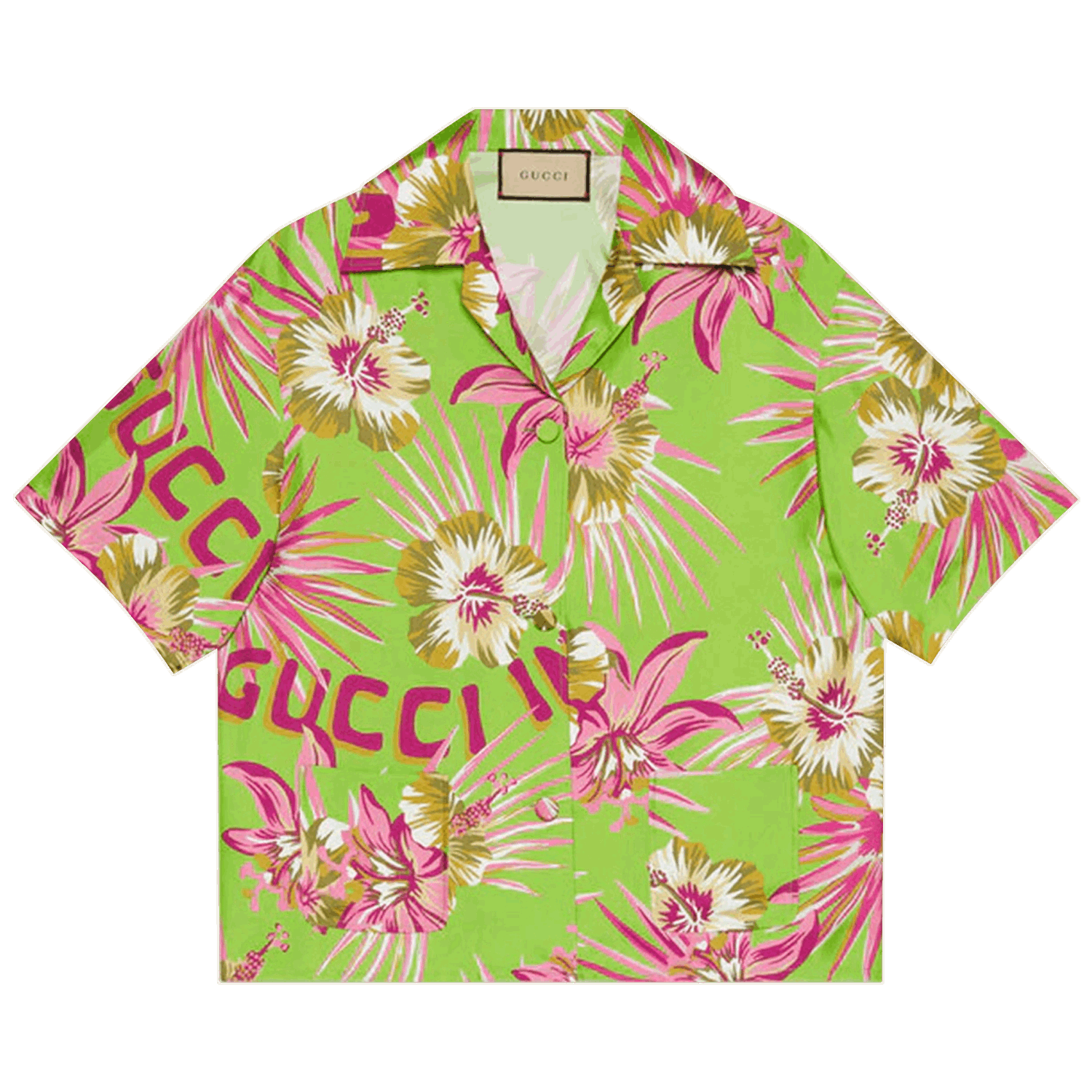 Košeľa Gucci Floral Silk Bowling Shirt Zelené | 694890 ZAI5R 3663, 0