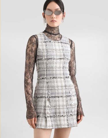 Tričko Dolce & Gabbana Floral Lace Turtle-neck Top Šedá | F7AL5THLM8CN5543, 3