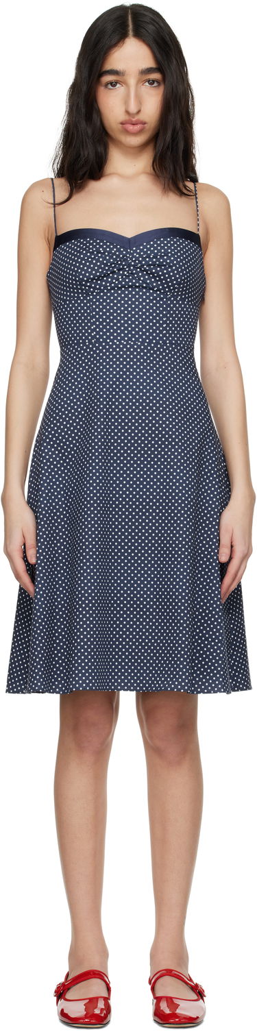 Šaty GUIZIO Guizio Margaux Polka Dot Midi Dress Navy | S25422W089, 0