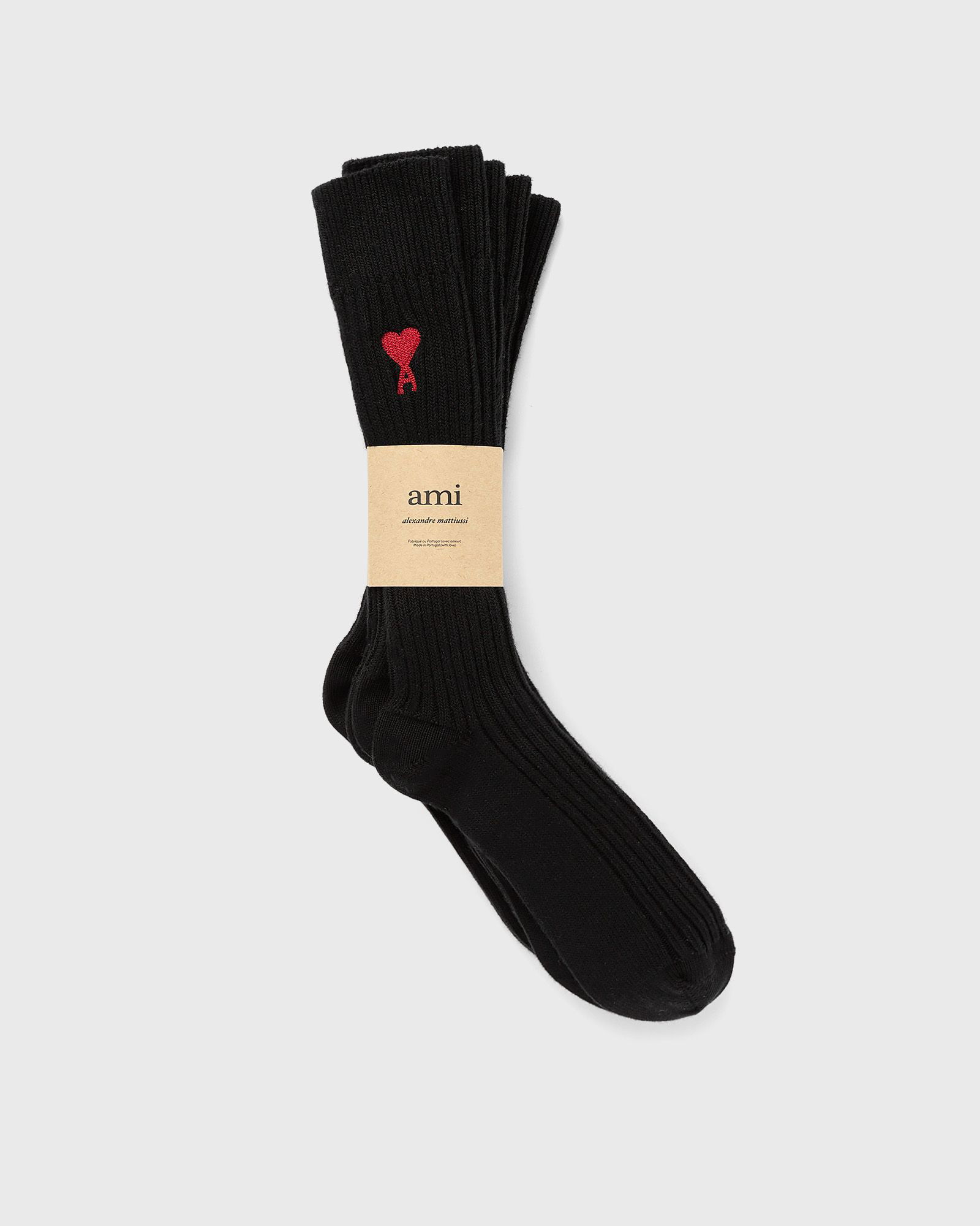 3 Pack A Heart Ribbed Socks