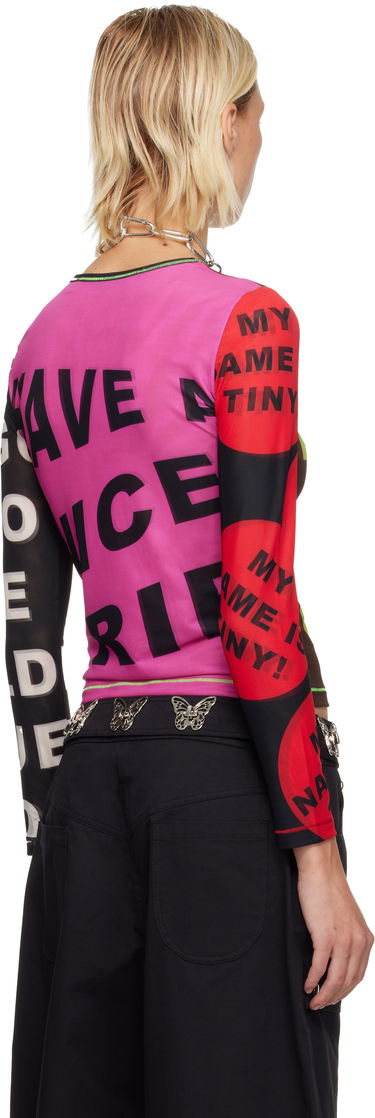 Tričko Chopova Lowena Chopova Lowena 'Don't Talk To Me' Graphic Mesh Long Sleeve T-shirt Rôznofarebný | 2418, 2