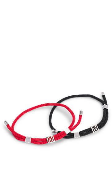 Náramok BOSS Two-pack of cord cuffs with logo plaques Rôznofarebný | 50552605, 0