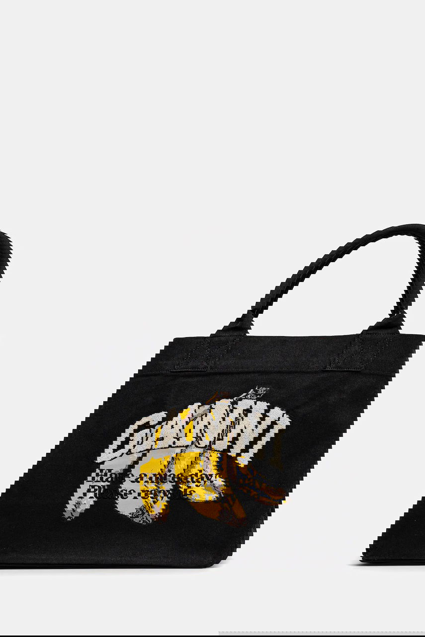 Tote bag GANNI GANNI Shopper XXL Pocket Banana Print Tote Bag Čierna | A6896, 0