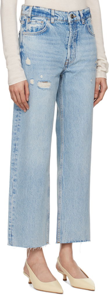 Džínsy Anine Bing Gavin Distressed High-Rise Straight Leg Jeans Modrá | A-06-1113-440, 4