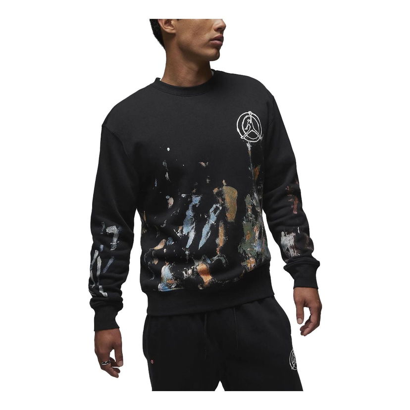 Sveter Jordan Artist Series by Jammie Holmes Fleece Crew-Neck Sweatshirt Čierna | FB6991-010