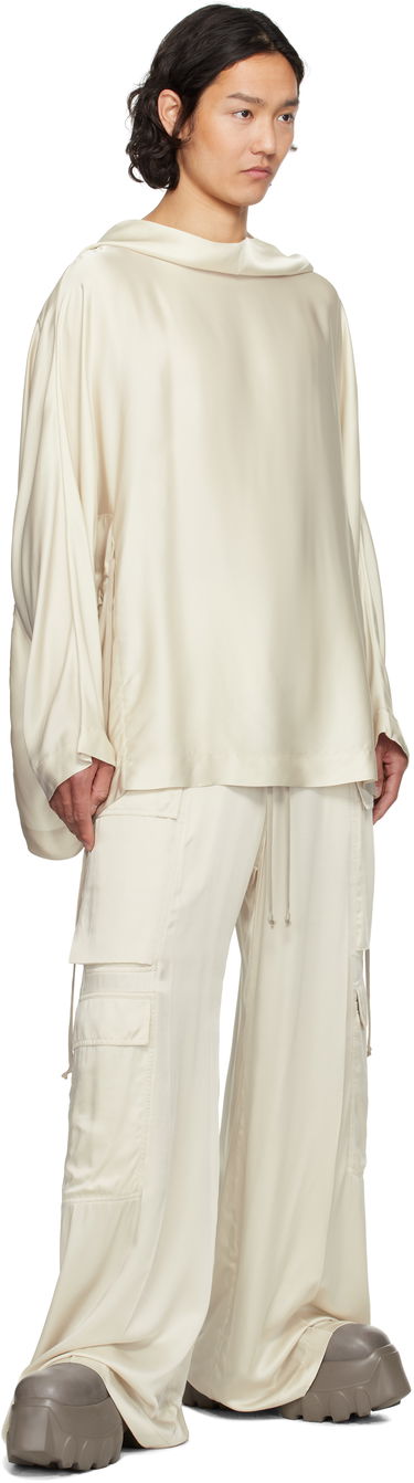 Cargo nohavice Rick Owens Rick Owens Hollywood Cargobelas Silk Cargo Pants Béžová | RR01E5339 SCH, 3