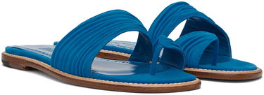 Starostlivosť o obuv Manolo Blahnik Manolo Blahnik Tibo Suede Toe-Ring Sandals Modrá | 423-1670, 3