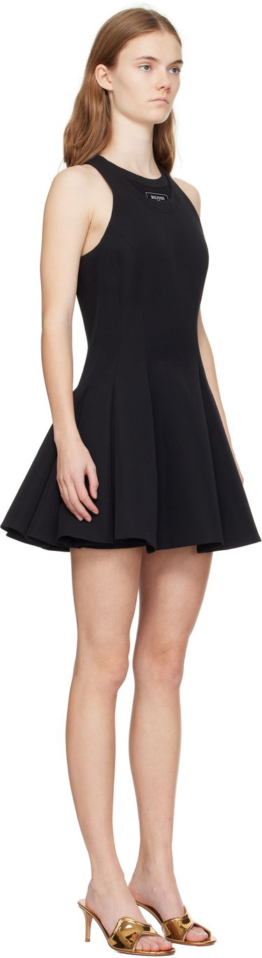 Šaty Balmain Balmain Flared Pleated Mini Dress Čierna | EF1R5087ME54, 1