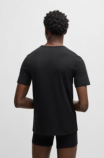 Tričko BOSS Three-Pack of Cotton T-Shirts with Logo Čierna | 50493972, 1
