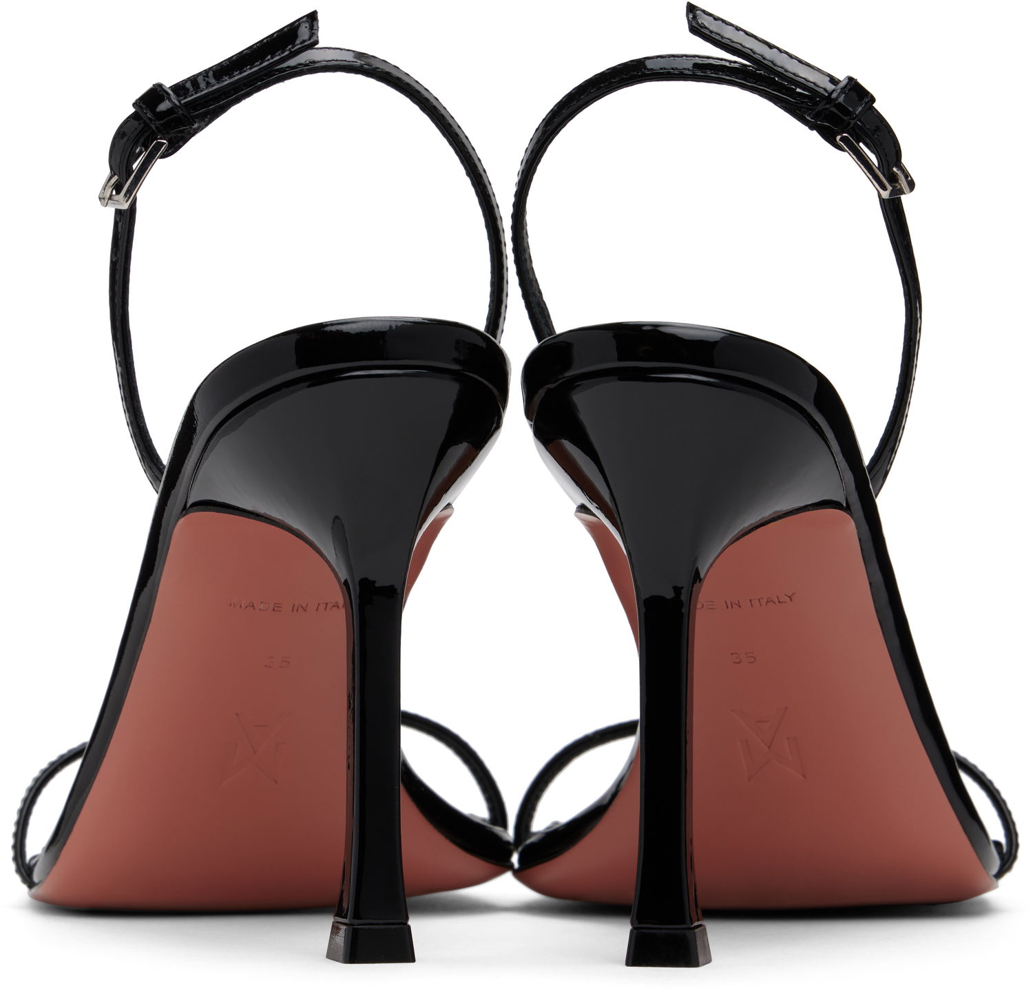 Starostlivosť o obuv Amina Muaddi Amina Muaddi Maya Slingback Heeled Sandals Čierna | MAYA SLINGBACK PATENT, 1