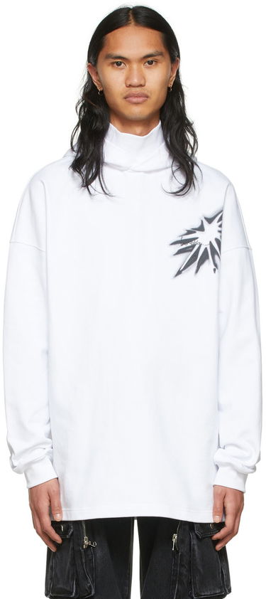 Mikina We11done Graphic Print Cotton Turtleneck Biela | WD-TH1-22-702-U-WH, 0