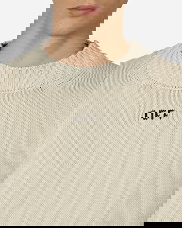Sveter Off-White Stitch Arrows Diags Knit Sweater Beige Béžová | OMHE172F23KNI001 6110, 5