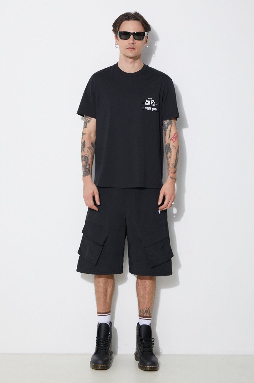 Šortky Marcelo Burlon Marcelo Burlon Cross Nylon Cargo Shorts Čierna | CMCS001S24FAB0011001, 1