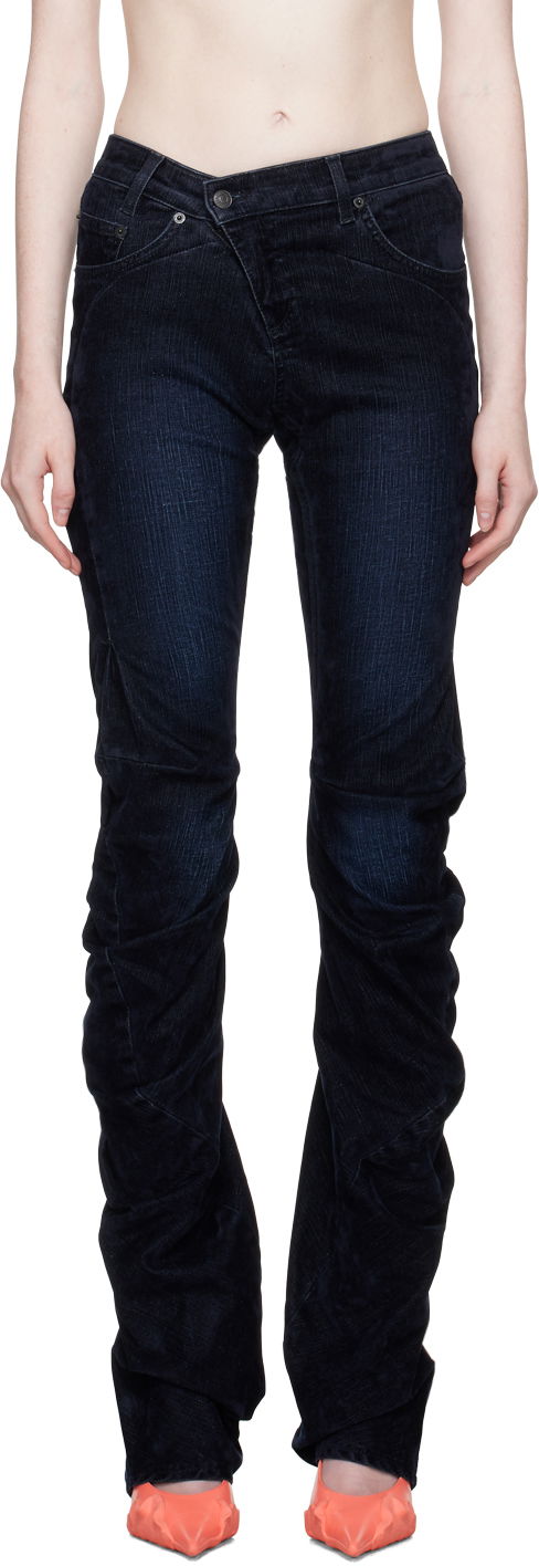 Džínsy Ottolinger Ottolinger Offset Scrunch Jeans Modrá | 1701712, 0