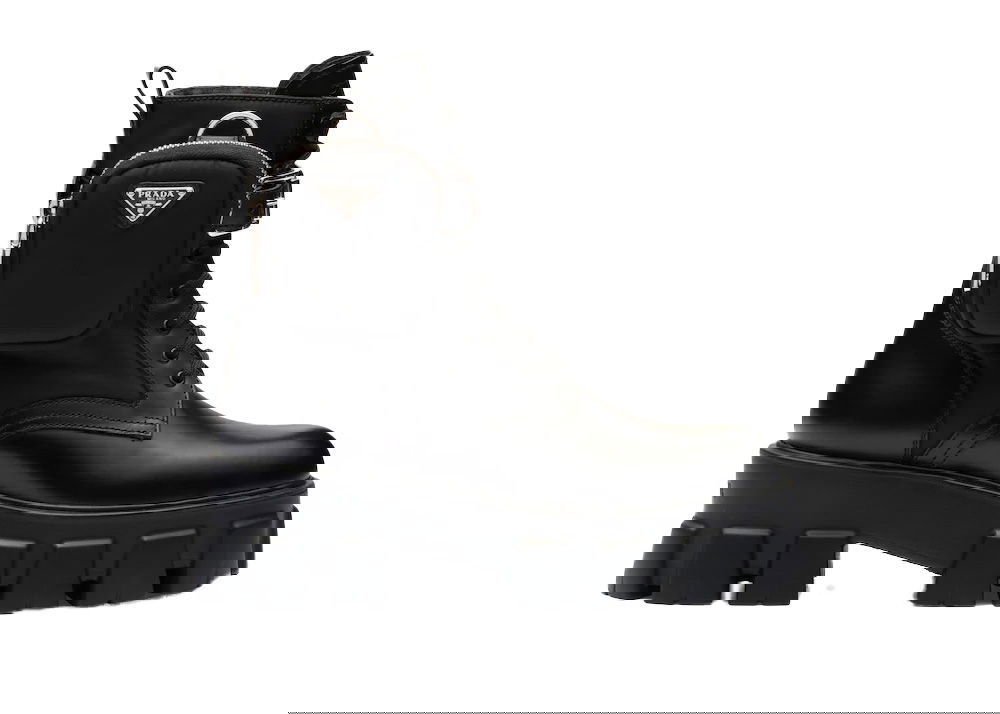 Tenisky a topánky Prada Monolith 55mm Pouch Ankle Boots Black Leather Čierna | 1T255M_3LJS_F0002_F_B055, 0