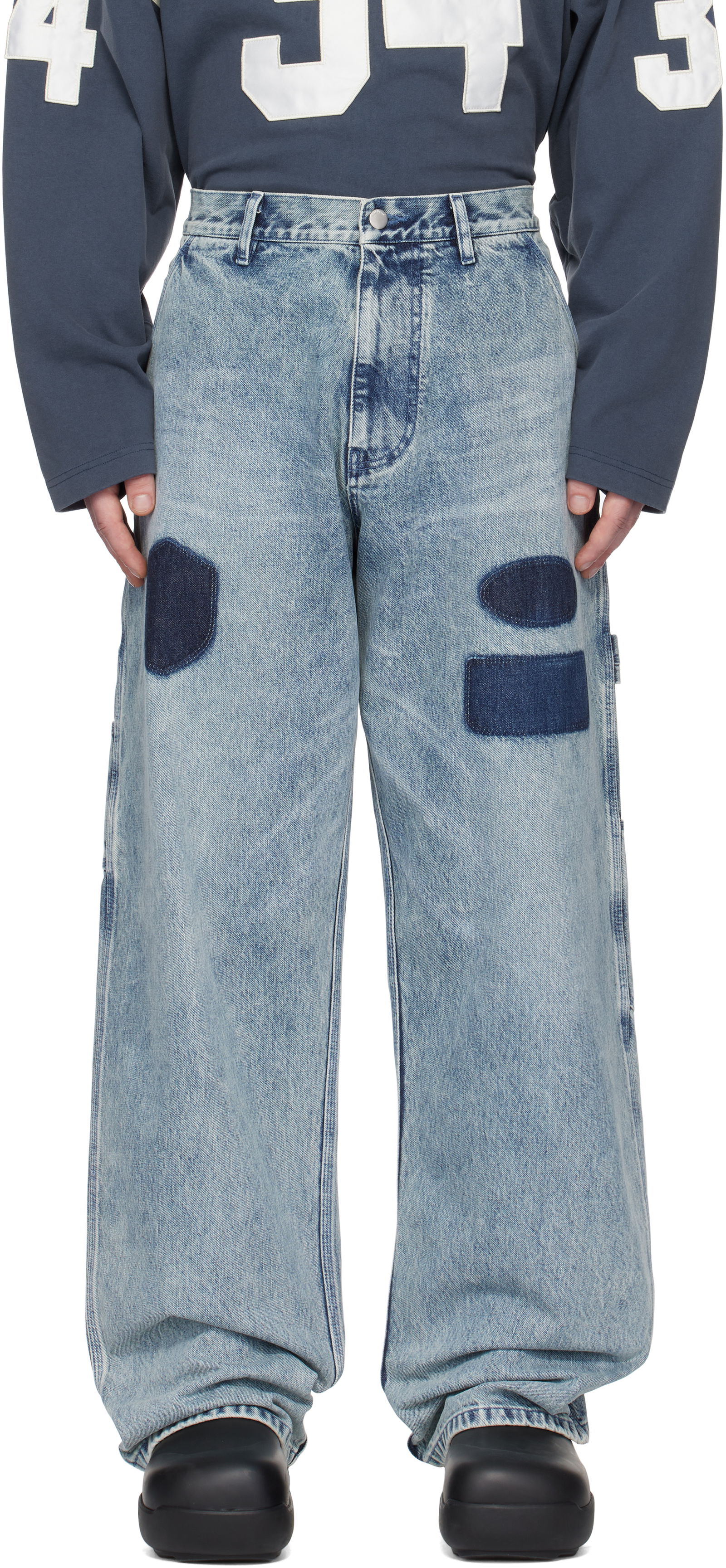 Denim Work Jeans With Patch