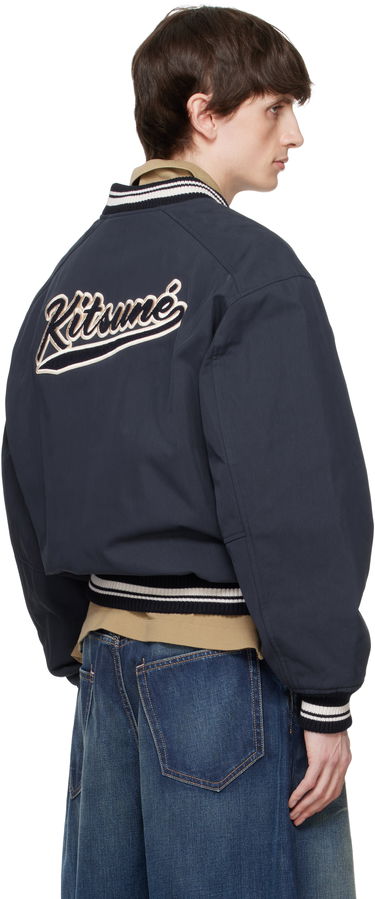 Bomber bunda MAISON KITSUNÉ Maison Kitsuné Teddy Bomber Jacket Navy | OM02116WQ4048, 2