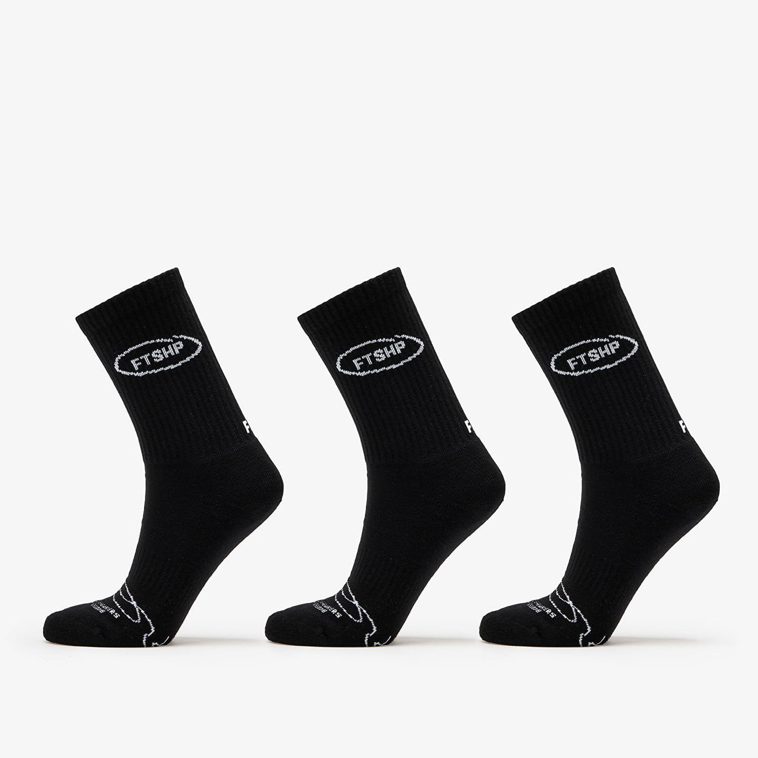 Ponožky Footshop Basic Crew Socks 3-Pack Black Čierna | FTSHP_358, 0