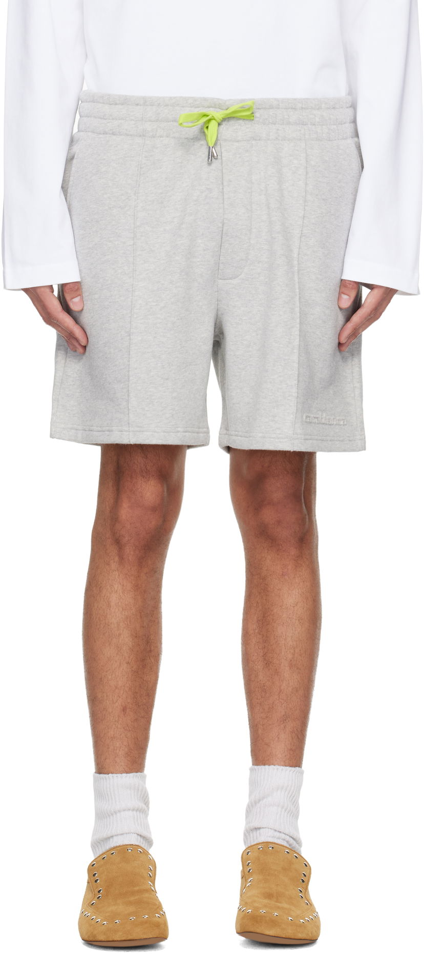 Šortky Casablanca Cashmere Blend Sweat Shorts Šedá | M-SP26-JTR-335-01