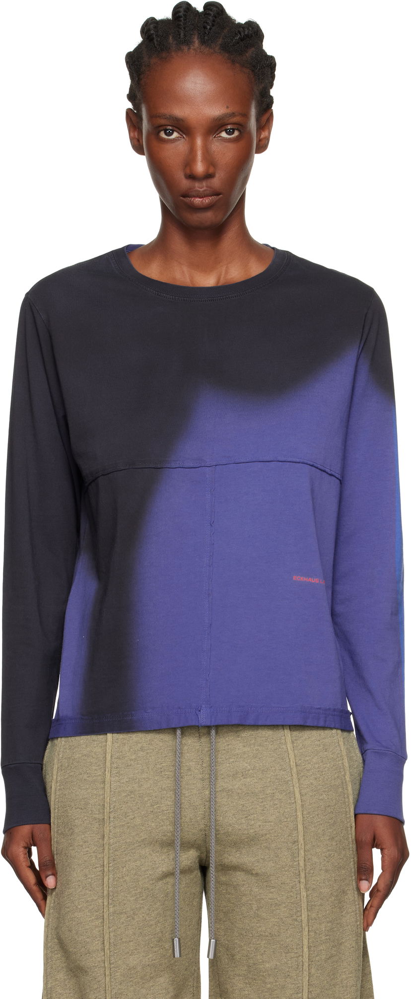 Tričko Eckhaus Latta Eckhaus Latta Lapped Long Sleeve T-Shirt Fialová | 302-EL-PF25-S -