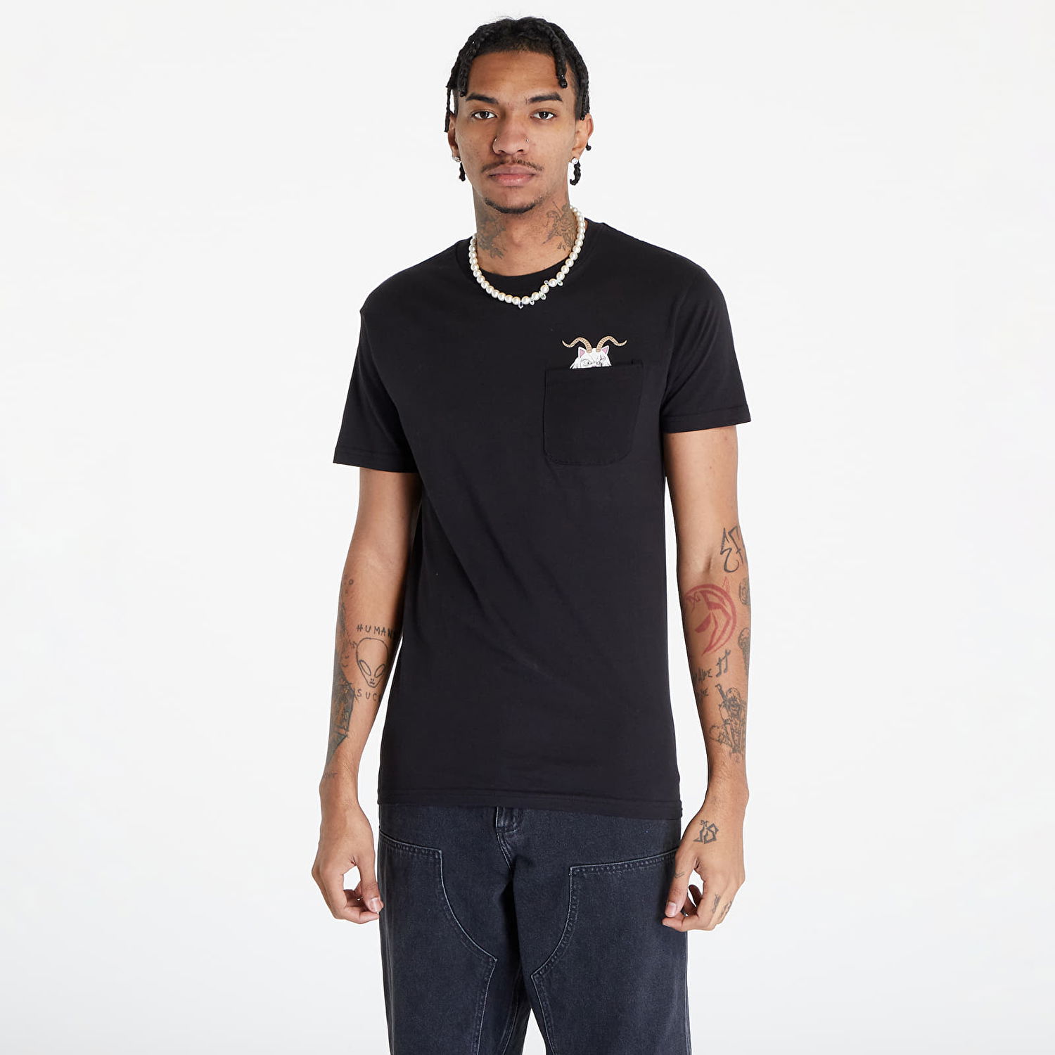 Tričko RIPNDIP Krampus Nerm Pocket Tee Čierna | RNDHOL23182, 0